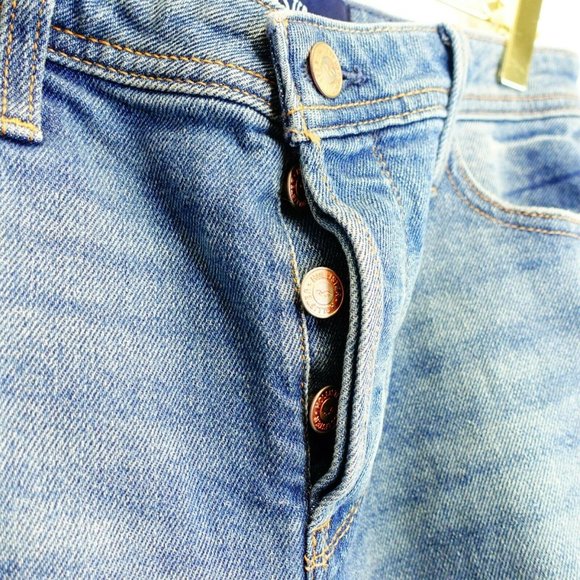 HOLLISTER‎ Womens Jean Shorts 28 Distressed Hand Painted Button Fly Art - Picture 4 of 12